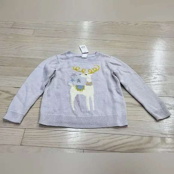 Baby Gap Reindeer Crewneck Sweater Size 4 NWT $35 - Picture 2 of 6
